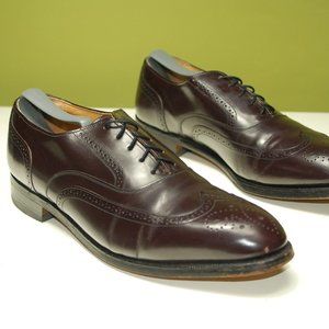 Johnston Murphy Optima Burgundy Leather Dress Wingtip Oxfords Shoes size 10.5